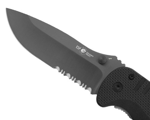 ESP Rettungsmesser Gezahnte Klinge Schwarz